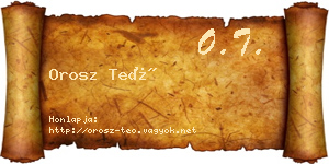 Orosz Teó névjegykártya