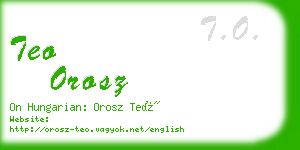 teo orosz business card